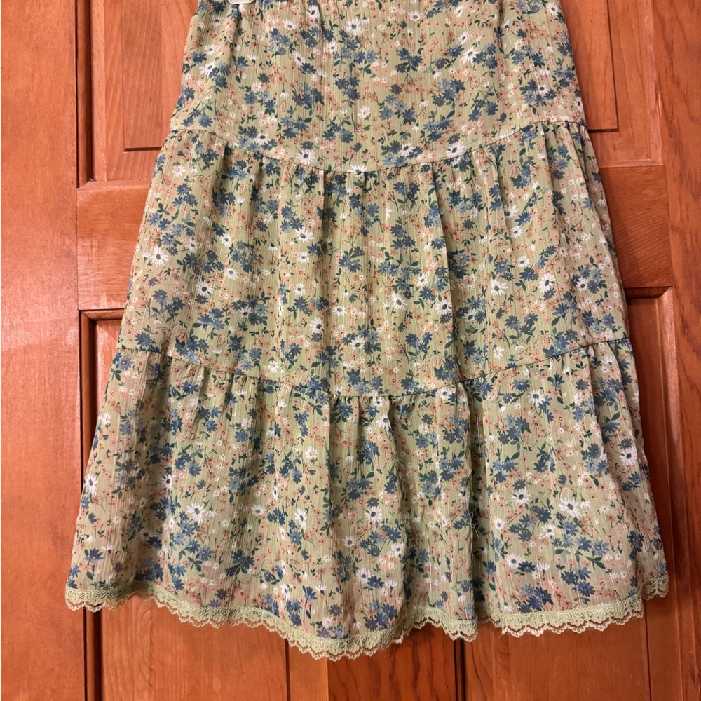 Floral Green Skirt